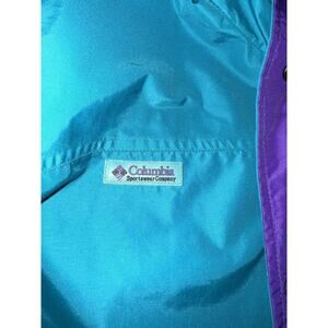 VTG Columbia Reversible Bugaboo Jacket Women Large Purple Teal 1990’s Retro Ski